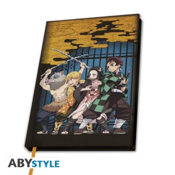 DEMON SLAYER - A5 Notizbuch "Gruppe"  Ein kluger Töter führt Aufzeichnungen über alle seine Missionen! Tanjiro, Neko, Zenitsu und Inosuke werden Sie in diesem schönen Demon Slayer Notizbuch von ABYstyle begeistern!